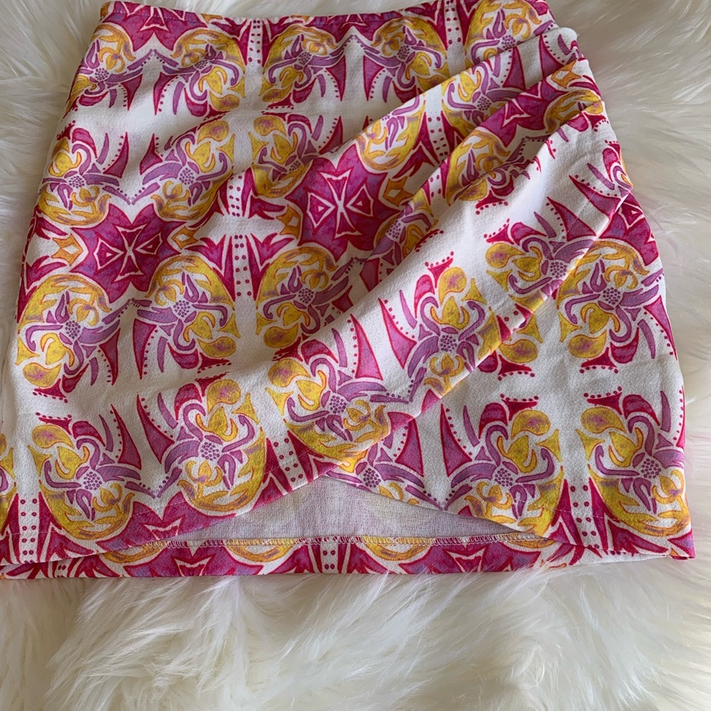 Sabo skirt XS adorable pink and yellow printed skirt nwot - Picture 5 of 7